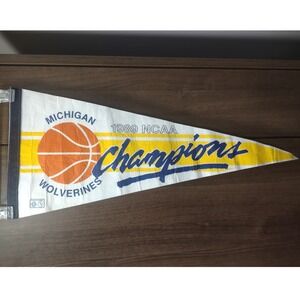 1989 NCAA Champions Michigan Wolverines Basketball Pennant Flag‎